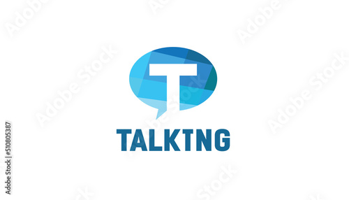 creative letter t chat bubble logo vector icon symbol design illustration