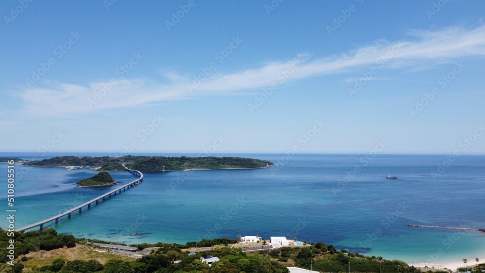 【角島大橋】角島の自然と山口県下関市豊北町大字神田　ドローン空撮