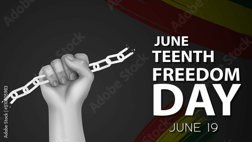 Juneteenth freedom day Annual American holiday, celebrated in June 19 celebration concept vector illustration.