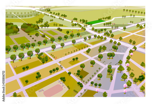 楽しい街並みと暮らしの風景。人々が明るく暮らせる建物と街づくり。