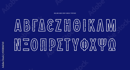 Hollow greek sans serif font