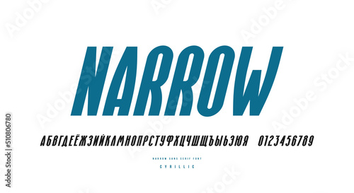 Italic narrow cyrillic sans serif font