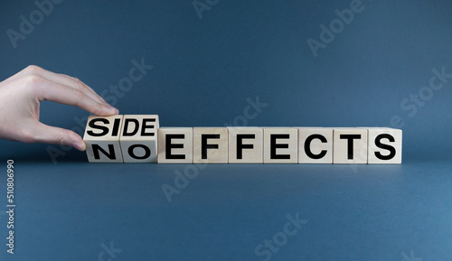 Side effects or No effects. The cubes form the words Side effects or No effects. photo