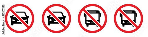 No car icon. No transportation icon. No parking icon, vector illustration
