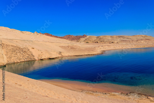 View of Barracuda bay in Ras Mohammed national park, Sinai peninsula in Egypt © olyasolodenko
