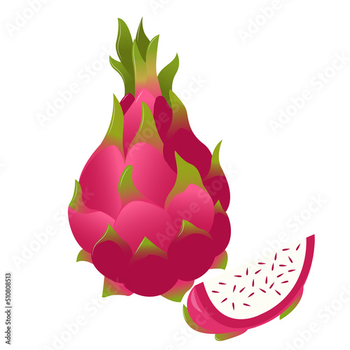Dragon fruit on a white background. Exotic fruit.