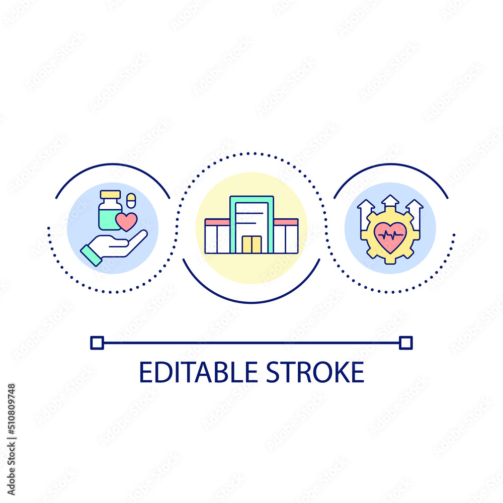 Safe and effective traditional medicine loop concept icon. Conventional healthcare abstract idea thin line illustration. Health improvement. Isolated outline drawing. Editable stroke. Arial font used Safe and effective traditional medicine loop concept icon. Conventional healthcare abstract idea thin line illustration. Health improvement. Isolated outline drawing. Editable stroke. Arial font used