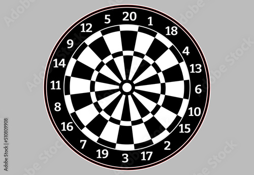 dart board on white background
