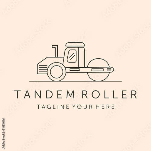 tandem roller line art logo vector symbol illustration design