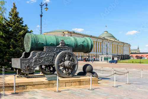 Tzar Cannon and Senate palace in Moscow Kremlin, Russia