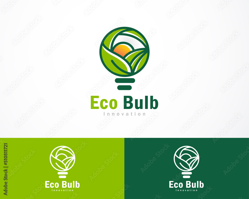 eco bulb logo creative farm innovation design concept nature