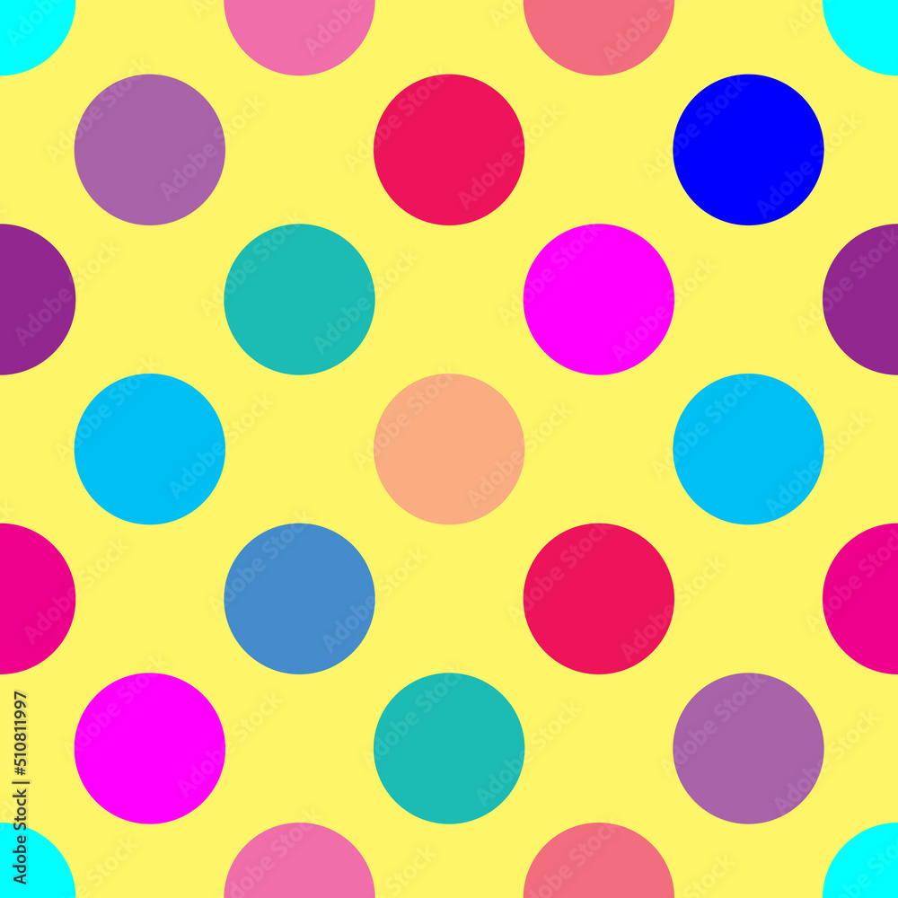 Colored polka dots seamless background
