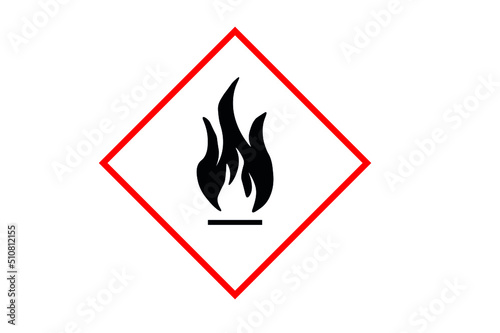 Highly flammable hazardous sign vector, Red & Black