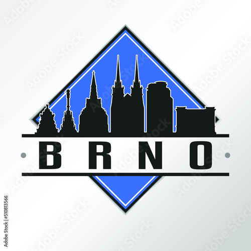 Brno, Czechia Skyline Logo. Adventure Landscape Design Vector City Illustration Vector.