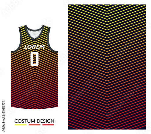 basketball jersey pattern design template. orange abstract background with  gradient line motif for fabric pattern. basketball, running, football and training jerseys. vector illustration