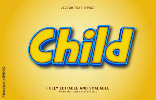 editable text effect, Child style