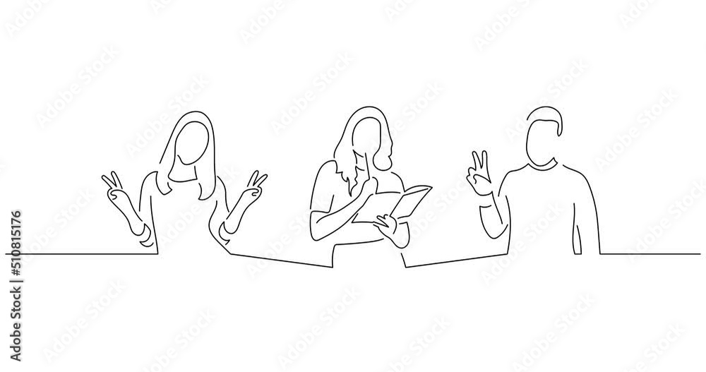 People supporting reading in line art animation. Video footage of a girl holding a book with two friends. Black linear video on white background. Animated gif illustration design. People supporting reading in line art animation. Video footage of a girl holding a book with two friends. Black linear video on white background. Animated gif illustration design.