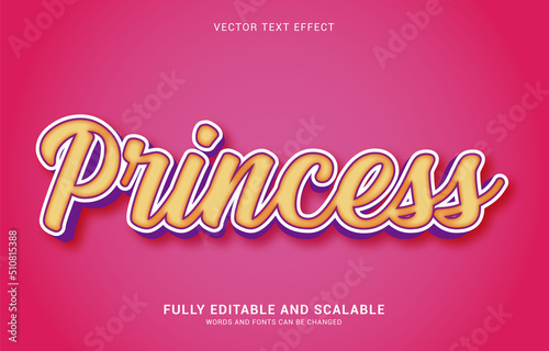 editable text effect, Princess style