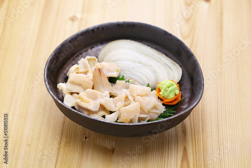 Siromiru (Japanese geoduck ) sashimi