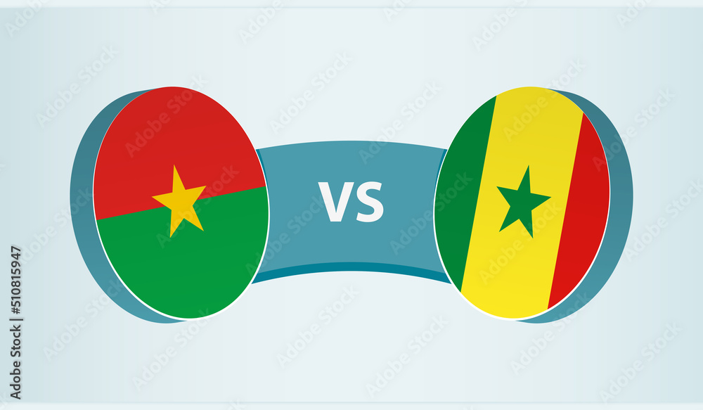Burkina Faso versus Senegal, team sports competition concept. Burkina Faso versus Senegal, team sports competition concept.