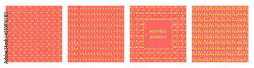 Chinese traditional seamless patterns. Set of backgrounds.