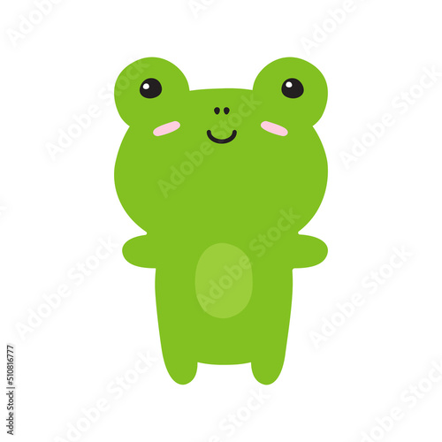 Vector flat cute frog isolated on white background