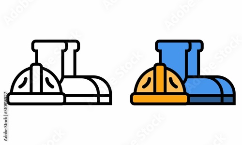 Illustration Vector Graphic of protector vest, boots hat, worker construction equipment icon