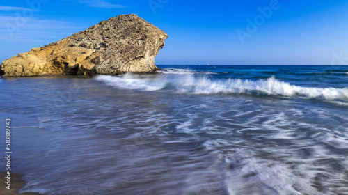 Beach of Mónsul, Cabo de Gata-Níjar Natural Park, UNESCO Biosphere Reserve, Hot Desert Climate Region, Almería, Andalucía, Spain, Europe