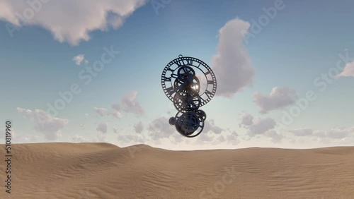 Desert and Clock - Surreal Scene animation.Full HD 1920x1080.9 Second Long.