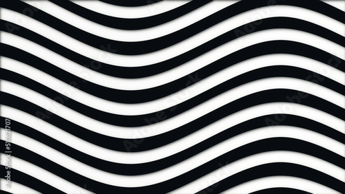 Abstract looping animation of moving wavy striped background. Animation. Graphic design of striped background moving wavelike © Media Whale Stock