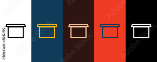 Box outline icon illustration isolated vector sign symbol