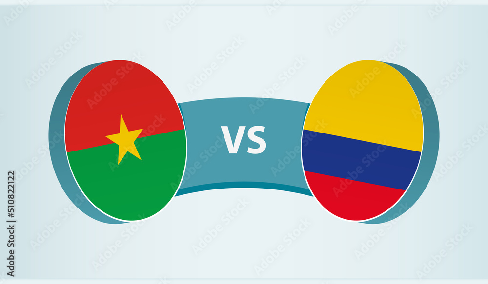 Burkina Faso versus Colombia, team sports competition concept. Burkina Faso versus Colombia, team sports competition concept.