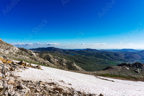 Scenic views of Geyik Mountain summit, Geyik Dağı (2 884m) at Eğrigöl plateau, Gündoğmuş, Antalya photo