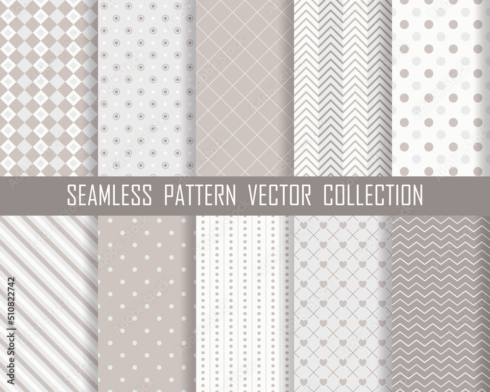 Soft pastel baby blue seamless pattern vector set