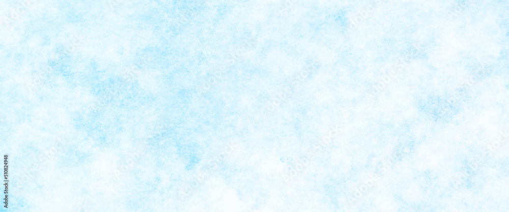 White and blue color frozen ice surface design abstract background. blue and white watercolor paint splash or blotch background with fringe bleed wash and bloom design.