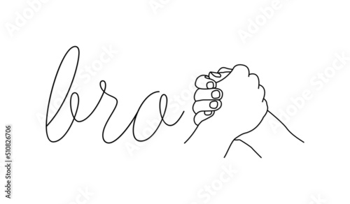 Bro Handshake Brothers Friendship Day Support Shaking Hands Line Art