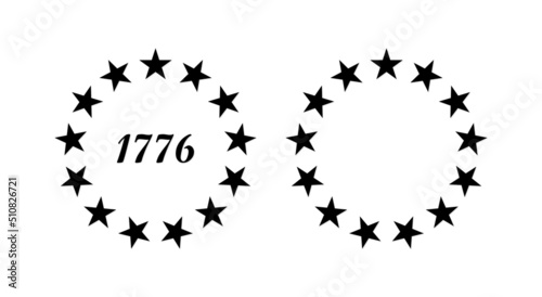 Fotografiet 13 Stars 1776 Independence Day Patriotic Union 13 stars in circle United States