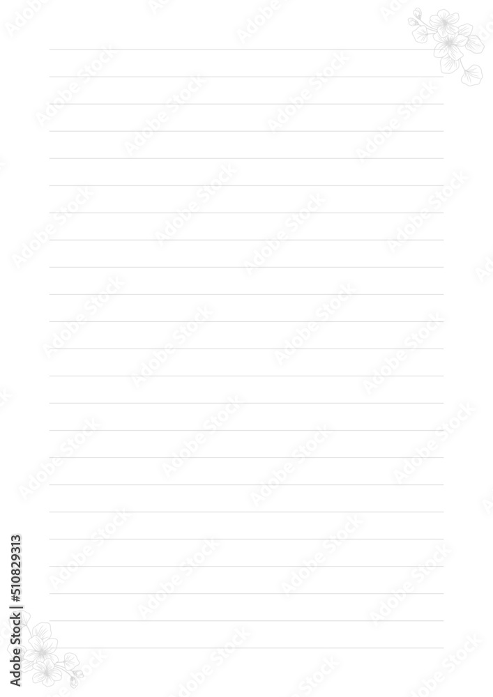 lined grid notes sheet paper template vector illustration set. Notebook paper copy space backgrounds, personal blank drafts, write ideas, management notes. Blanks. Memo. - obrazy, fototapety, plakaty 