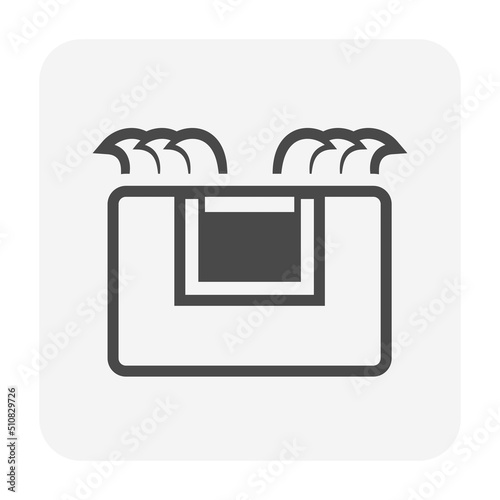 Drain gutter vector icon. May called storm drain, trench, street or concrete gutter. Include cover grating or leaf guard. Stormwater drainage system for install in lawn, yard, garden and roadside.
