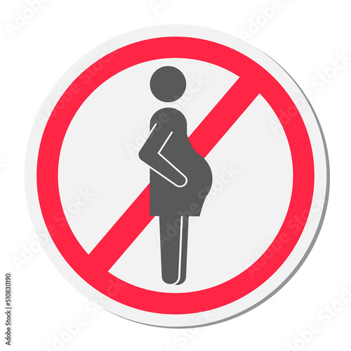 vector illustration icon not for pregnant women, forbidden for pregnant women.
