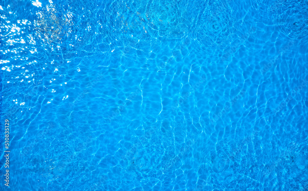 Pool Water. Abstract blue water surface background texture. Top view.