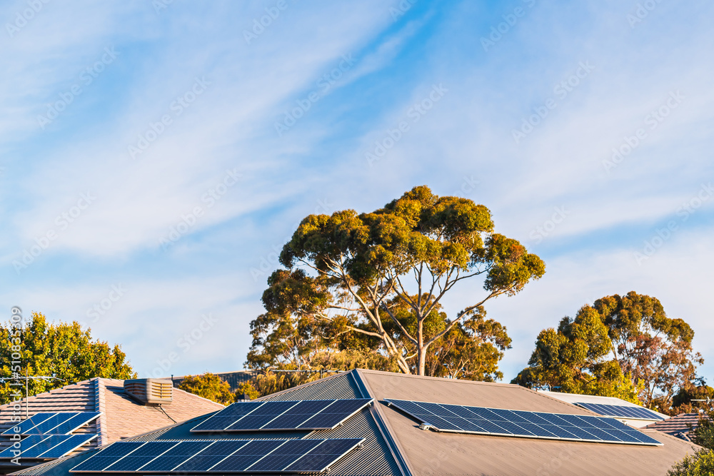 custom made wallpaper toronto digitalHouse roof with solar panels installed in suburban area of South Australia