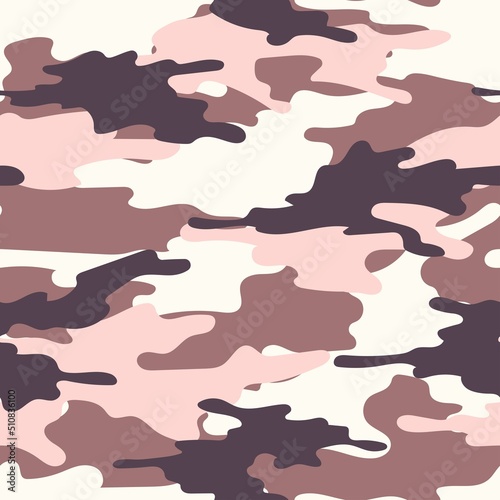 pink military camouflage. vector seamless print. army camouflage for clothing or printing