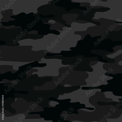 black military camouflage. vector seamless print. army camouflage for clothing or printing