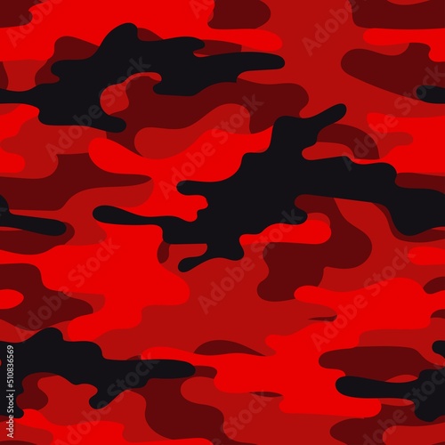 red modern military vector camouflage print, seamless pattern for clothing headband or print. camouflage from pols