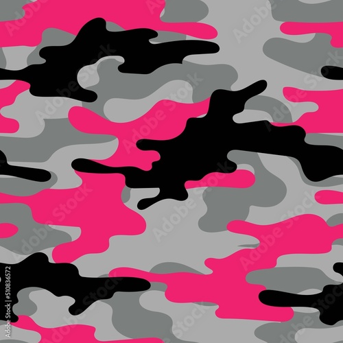 modern pink military vector camouflage print, seamless pattern for clothing headband or print. camouflage from pols