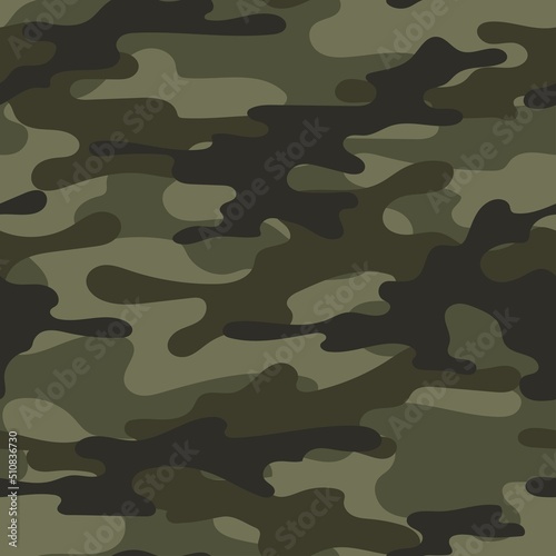 green army camouflage. vector print for clothes or print. seamless pattern	