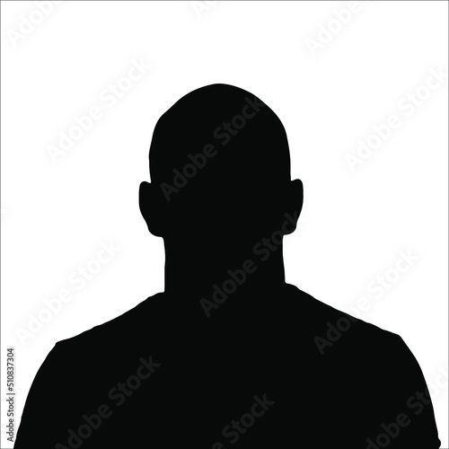 Unknown male person silhouette isolated on white background