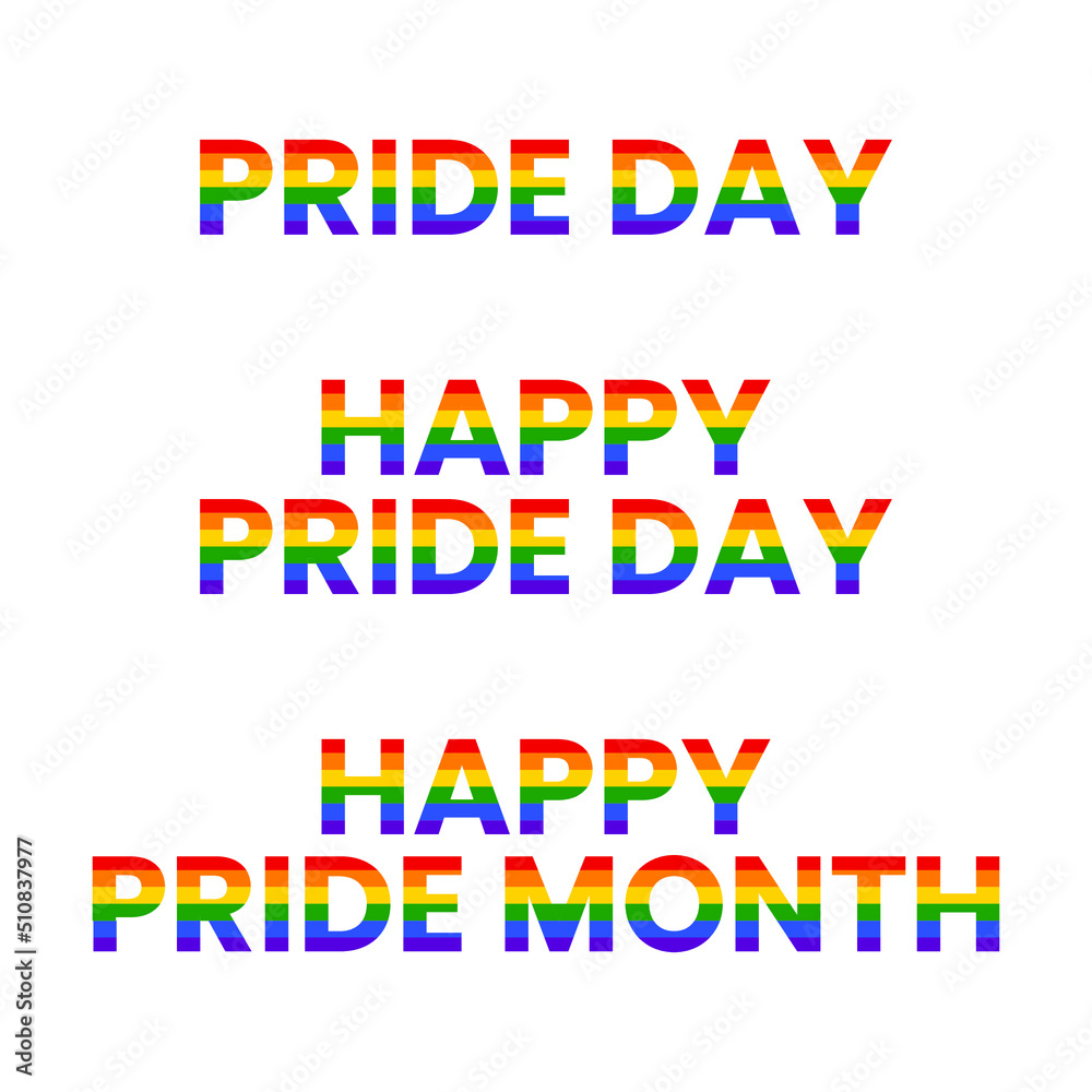Happy Pride day month With Pride colors Typography Vector Illustration Design Can Print on t-shirt Poster banners Stickers Pride month