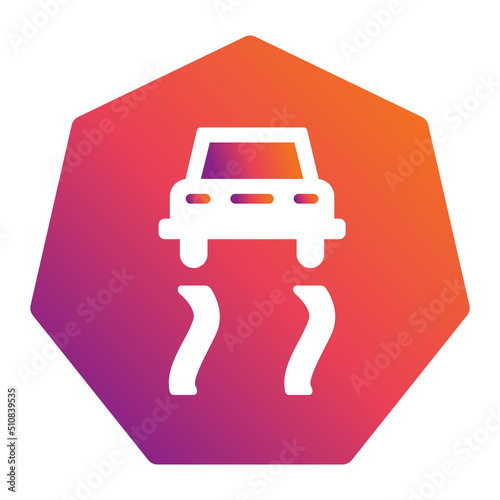 Slippery Road Icon